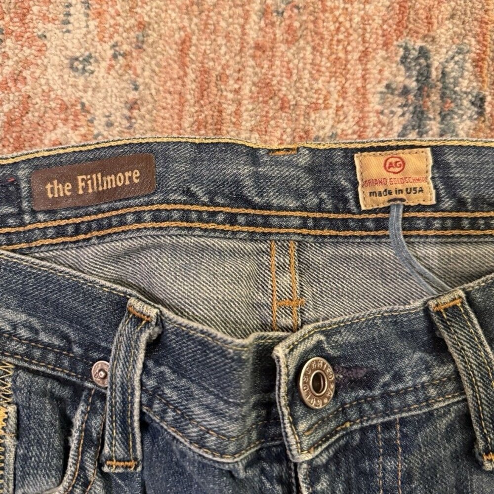 Adriano Goldschmied Jeans Mens 33 x 28.5 Blue Denim The Fillmore Made In USA - Picture 5 of 10